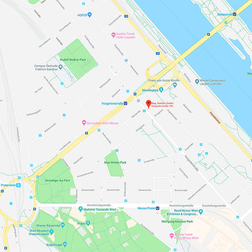 Plan der Umgebung der Vorgartenstraße